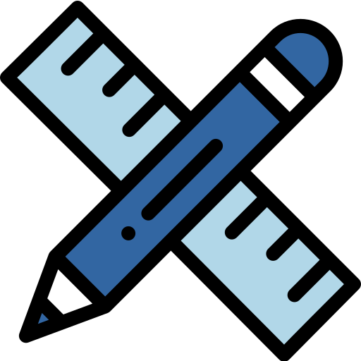 Pencil and ruler icon