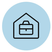 House with briefcase icon
