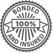 100% Bonded and Insured badge
