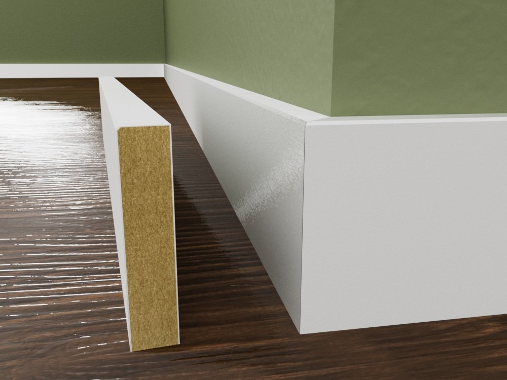 Skirting board & Wood effect floor tiles
