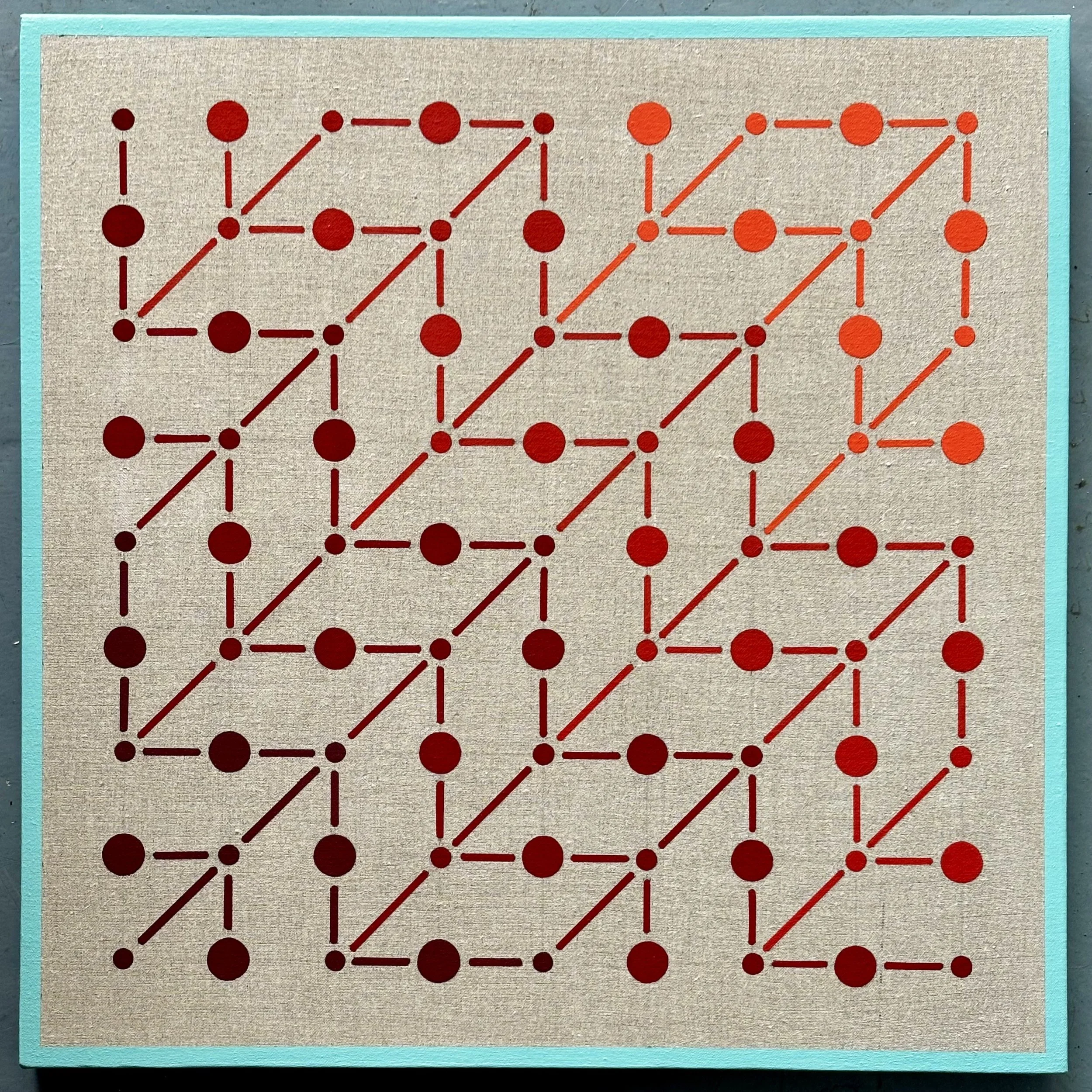 With my Back to the World (after Agnes Martin),
2026,
Acrylic on Natural Linen,
50 x 50 cm