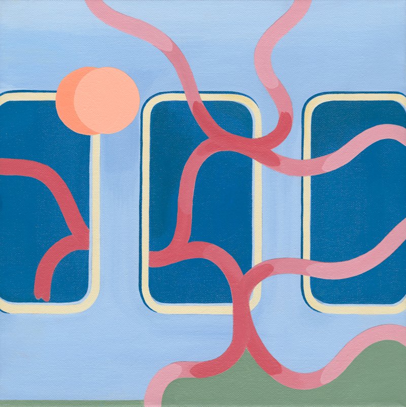 Skrting on the Surface, 2022, Acrylic on canvas, 30 x 30 cm