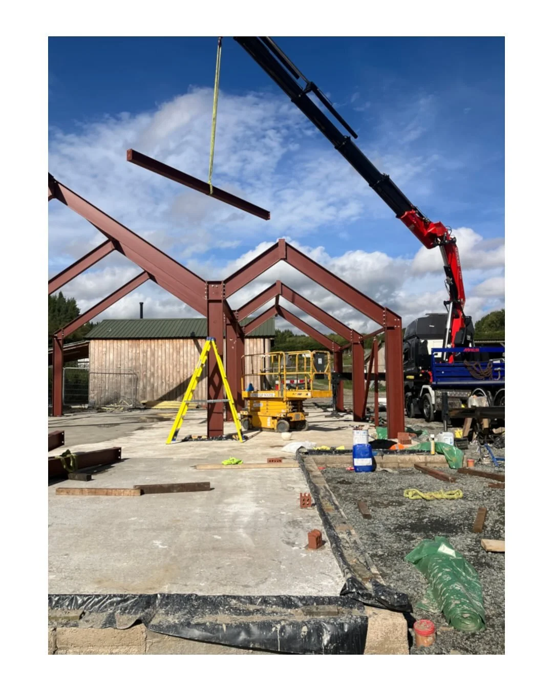 We visited site earlier this week, and progress is really ramping up. It&rsquo;s great to finally see the building begin to take shape. The steelwork took just a couple of days to erect, and will be followed next week by the timber kit. 

The steelwo
