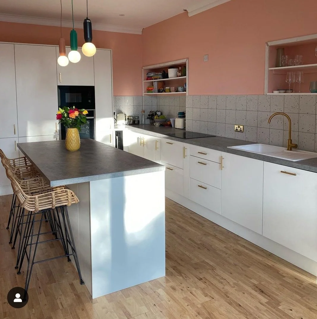 Photo taken by our client with of the new kitchen area at family home extension in Boswall Drive, Edinburgh