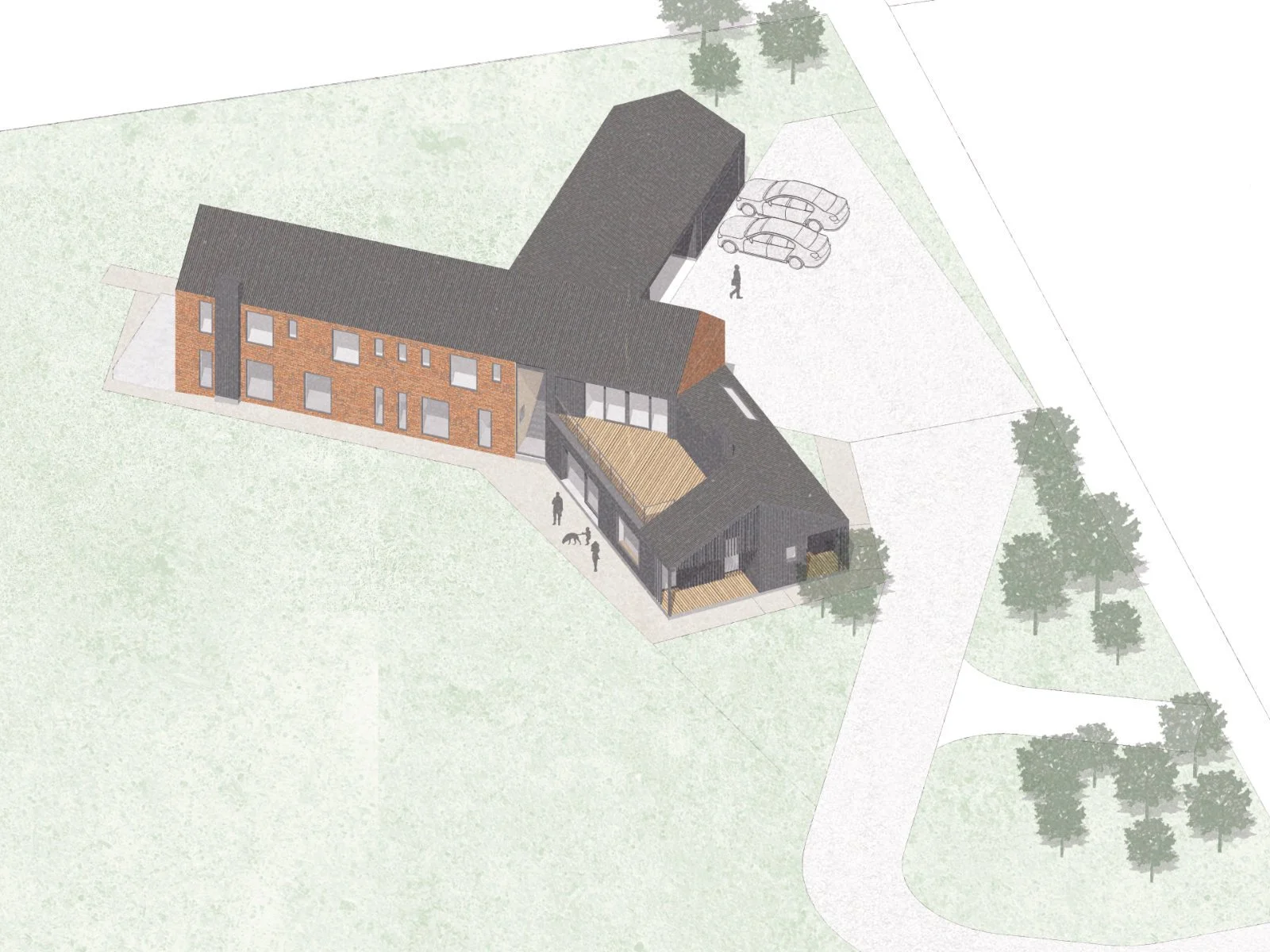 Site Axonometric for New House between Perth and Dundee