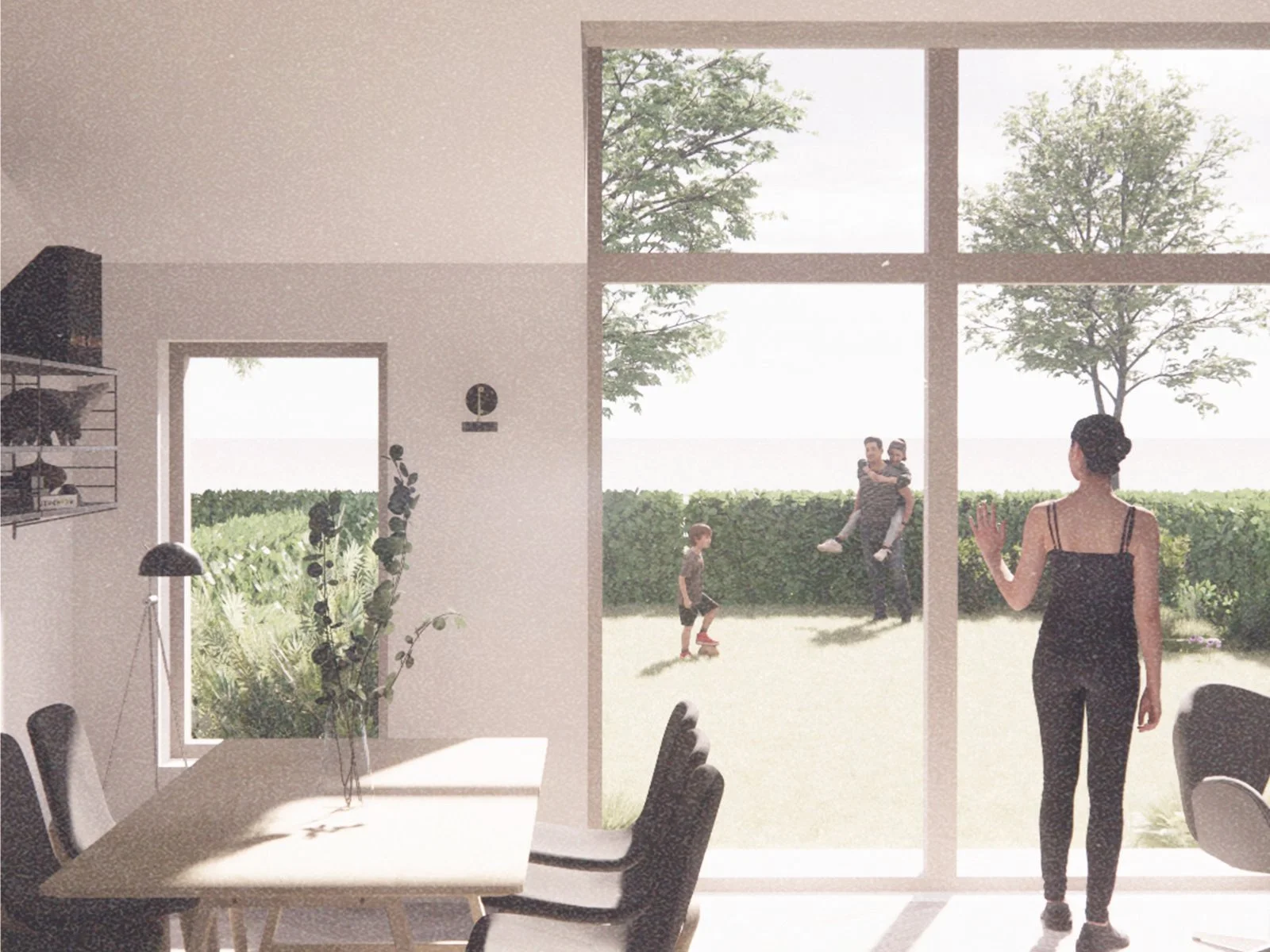 Visualisation for family home extension in Boswall Drive, Edinburgh