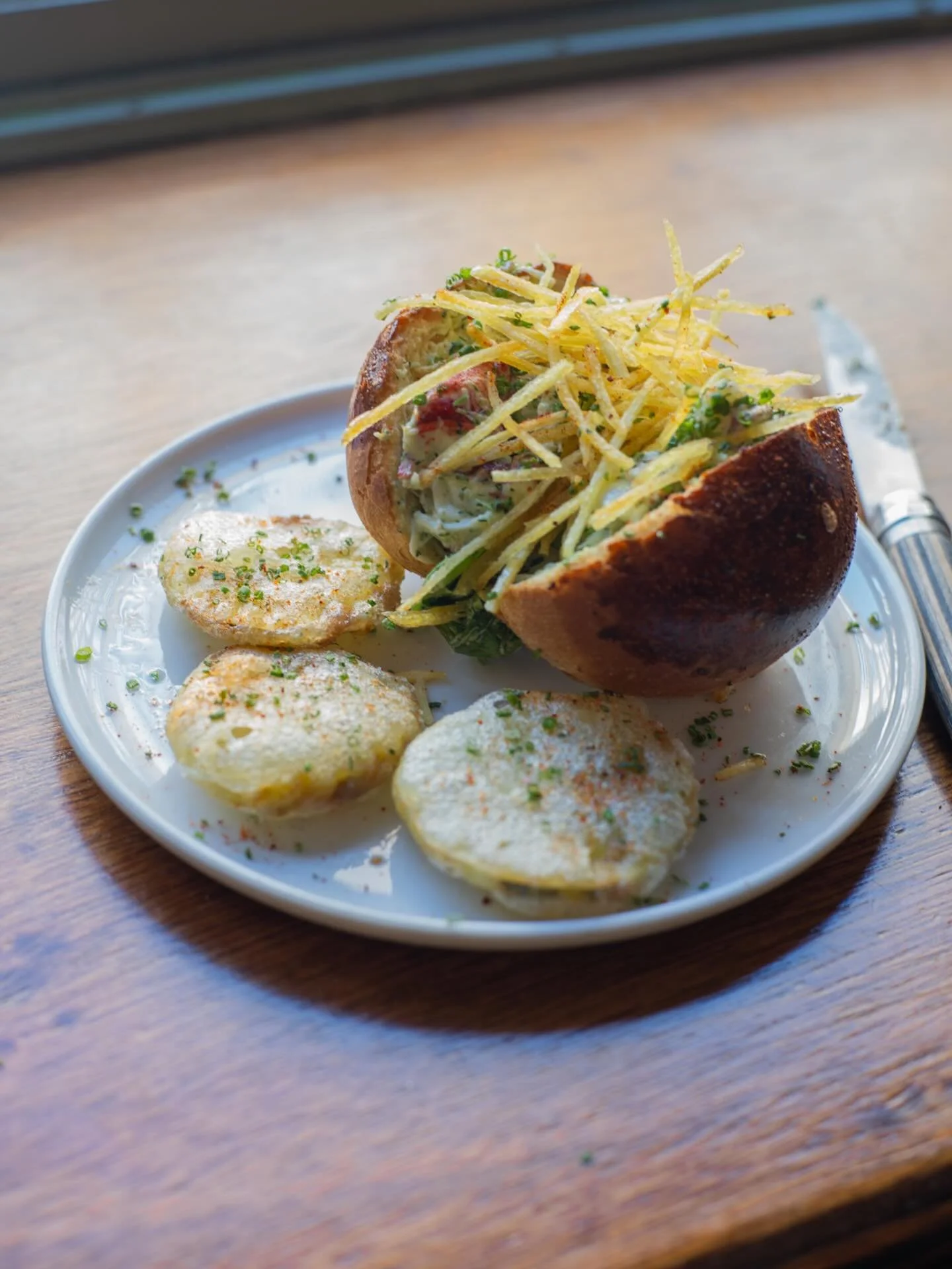 This week only (maybe!) and to celebrate the beginning of summer (maybe!) We have a Cornish lobster roll with a spicy dill relish, fried pickles and a few shoestring fries. Try one before they&rsquo;re gone!