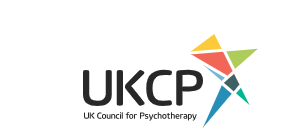 UKCP logo with colorful geometric star and text 'UKCP UK Council for Psychotherapy'.
