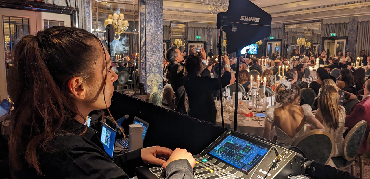 AV in action at formal dinner event 