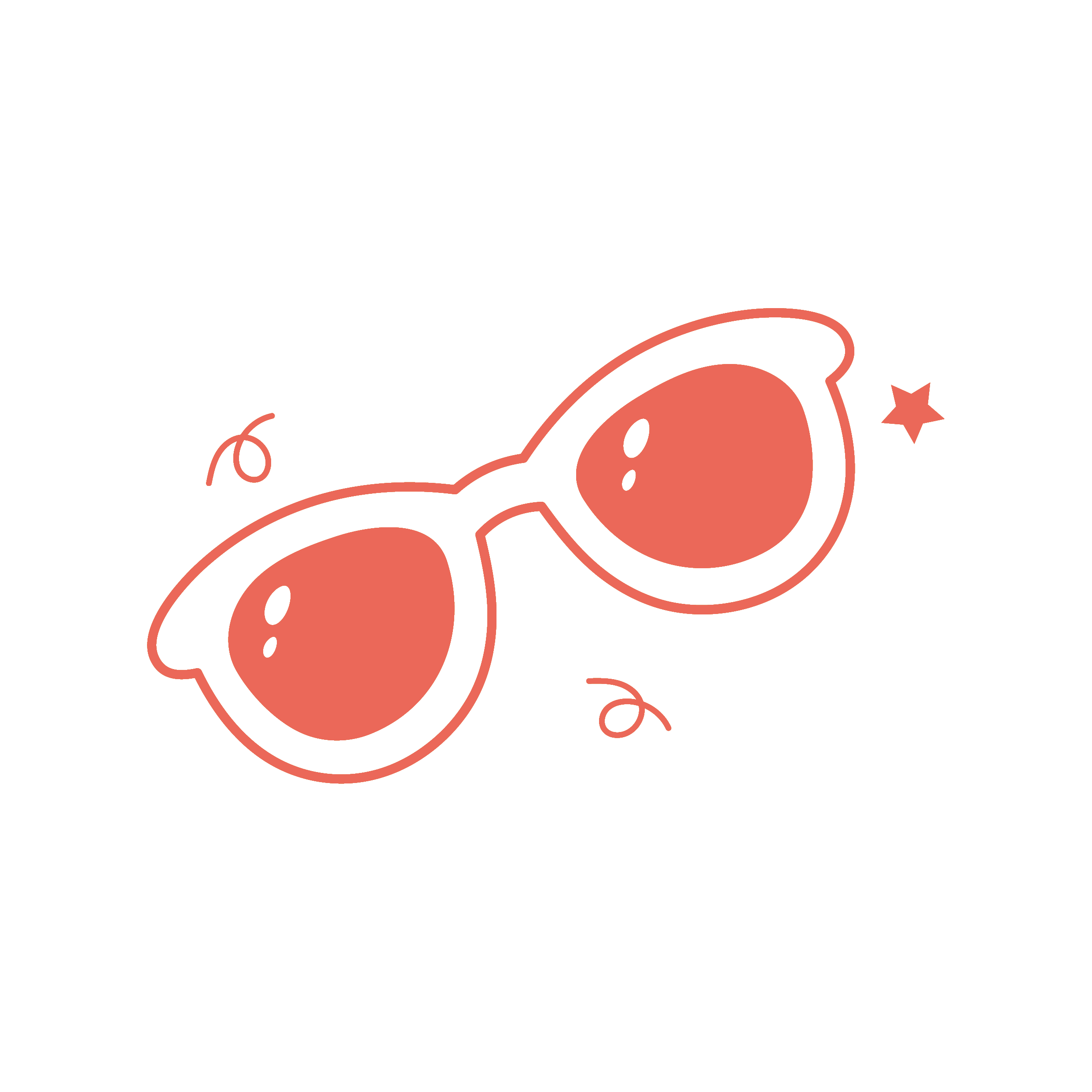 Dessins minimalistes de lunette rouge