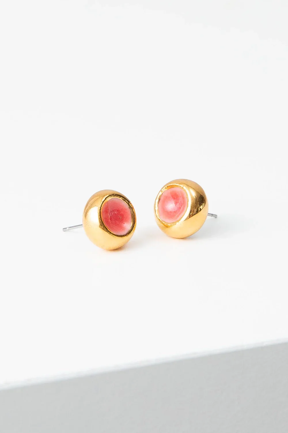 Sculpted Porcelain Studs - Coral
