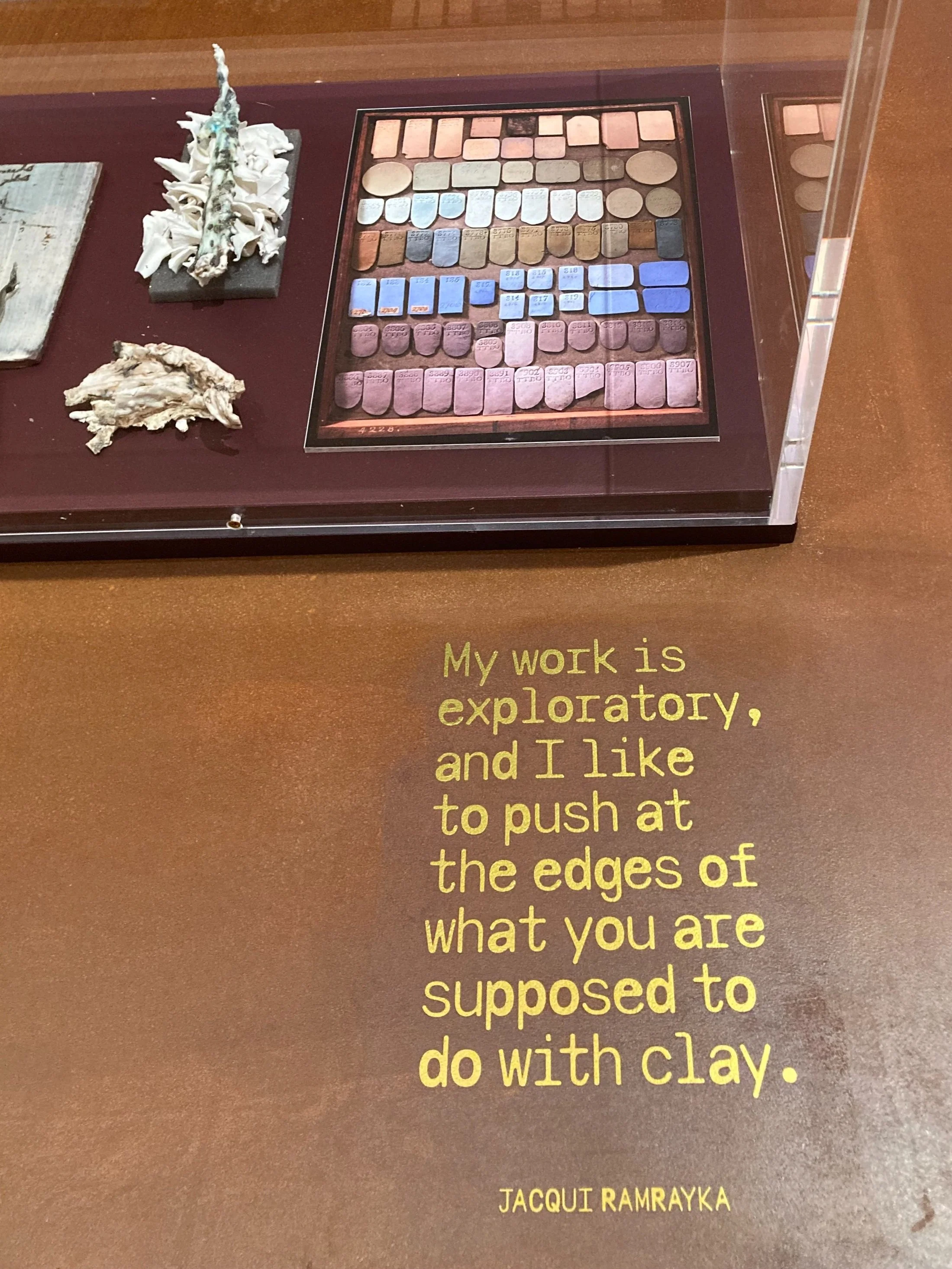 Part of Jacqui Ramrayka's display, with quote