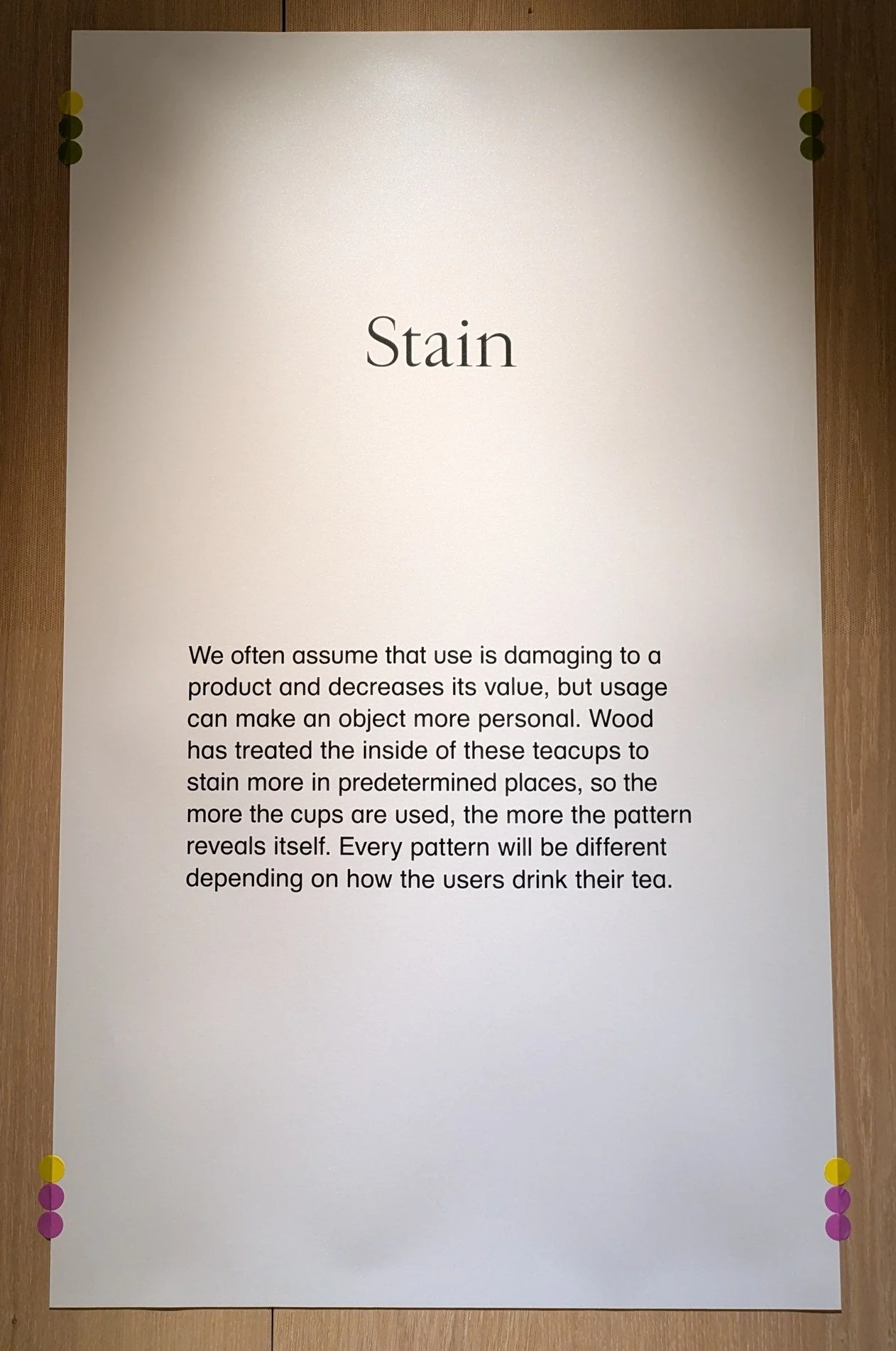 'Stain' sub-section panel