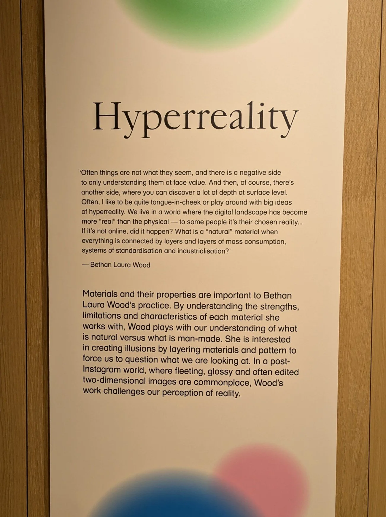 'Hyperreality' section panel