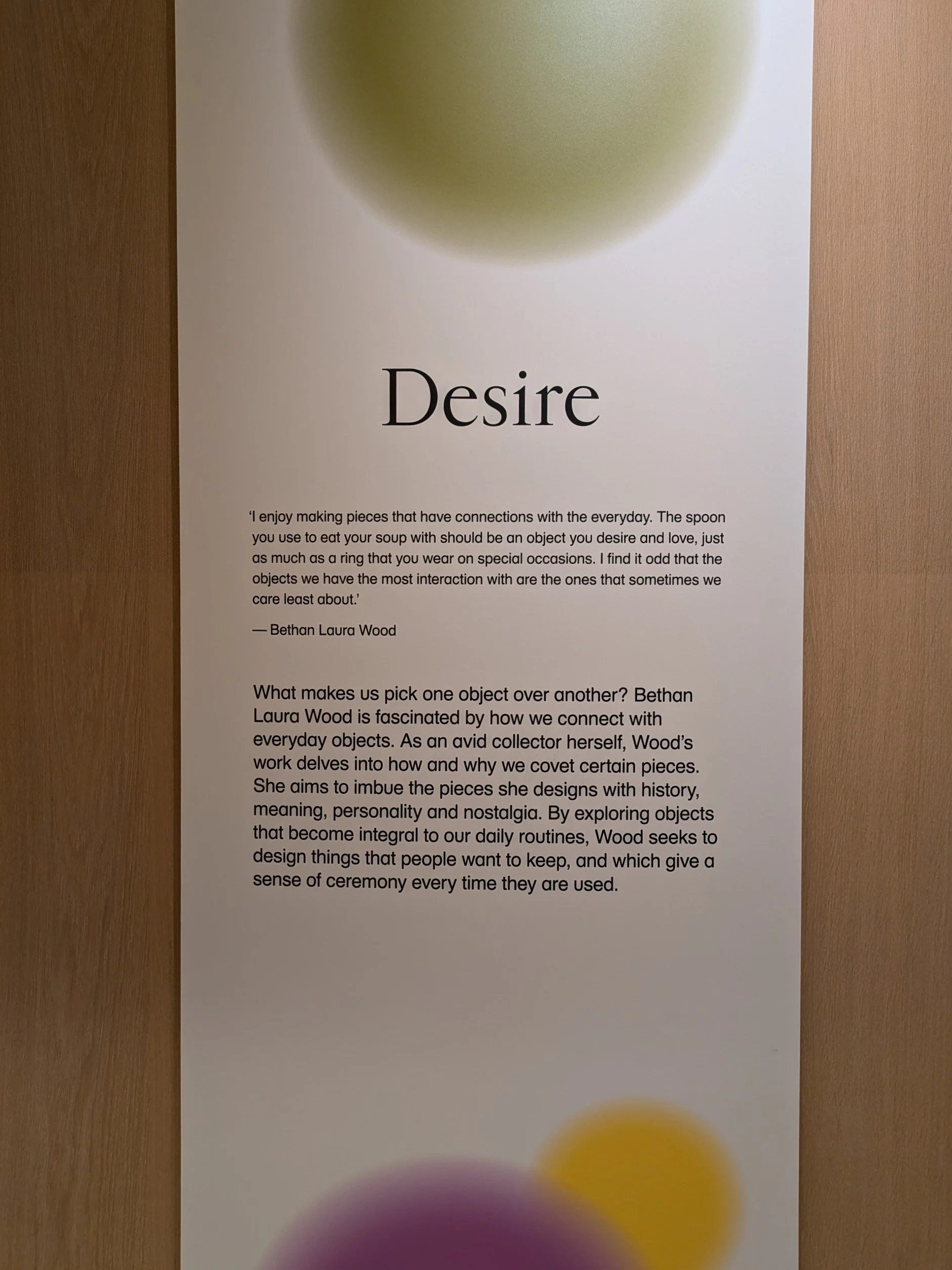 'Desire' section panel
