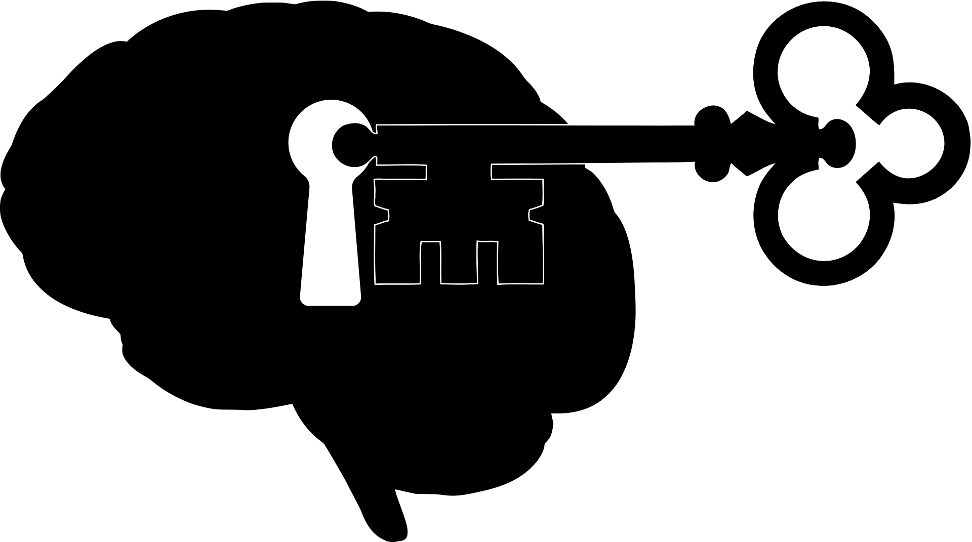 Outline of an antique key on a black background