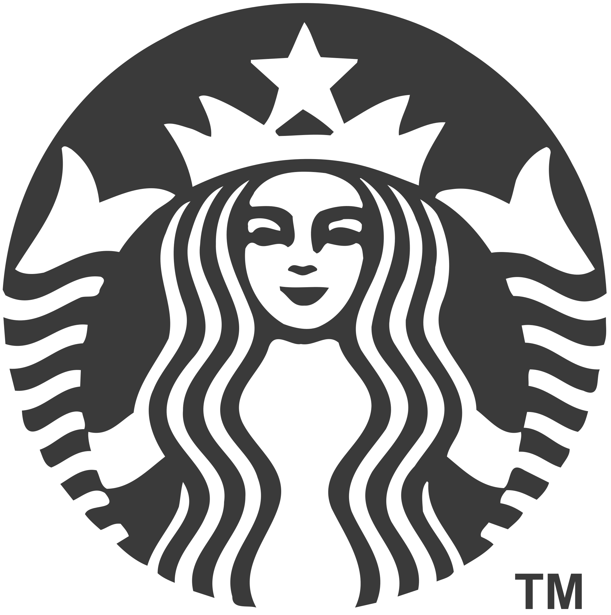 Black and white logo of a lion's face with a crown on its head, encircled by a thick border.