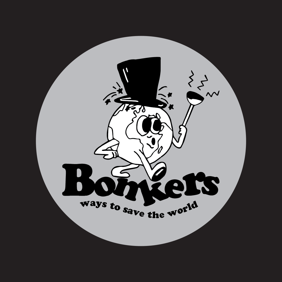 A cartoon Earth wearing a top hat and sunglasses, holding a lit matchstick, with the text 'Bombers ways to save the world'.