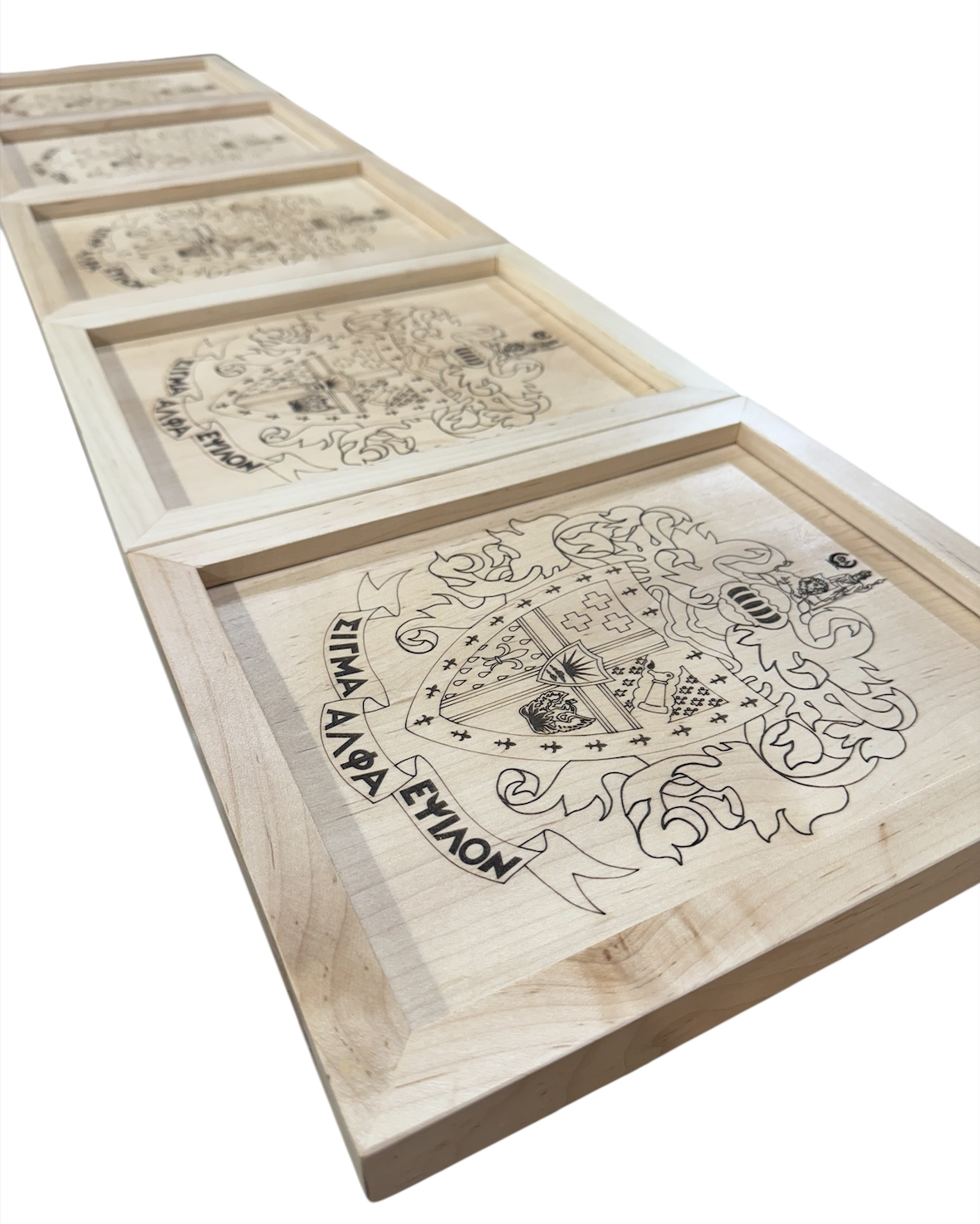 SAE Coat of Arms plaques. These are 8x10 and are made in maple.