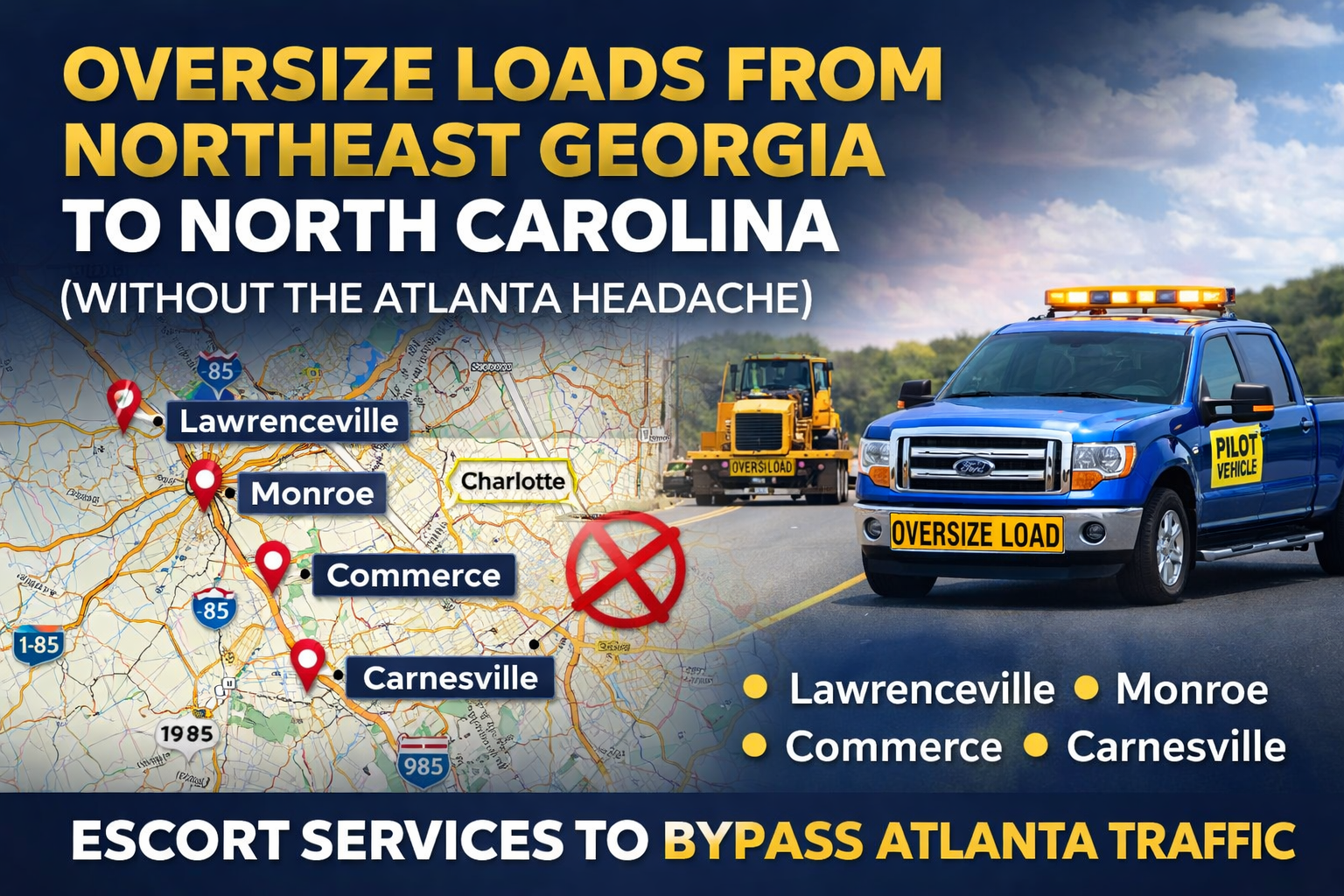 Best Routes for Oversize Loads from Northeast Georgia to North Carolina (Without the Atlanta Headache)