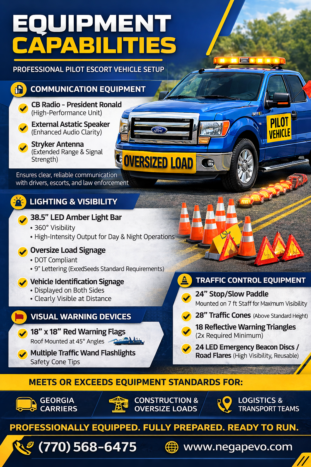 Professional Pilot Escort Equipment That Meets (and Exceeds) Georgia Standards