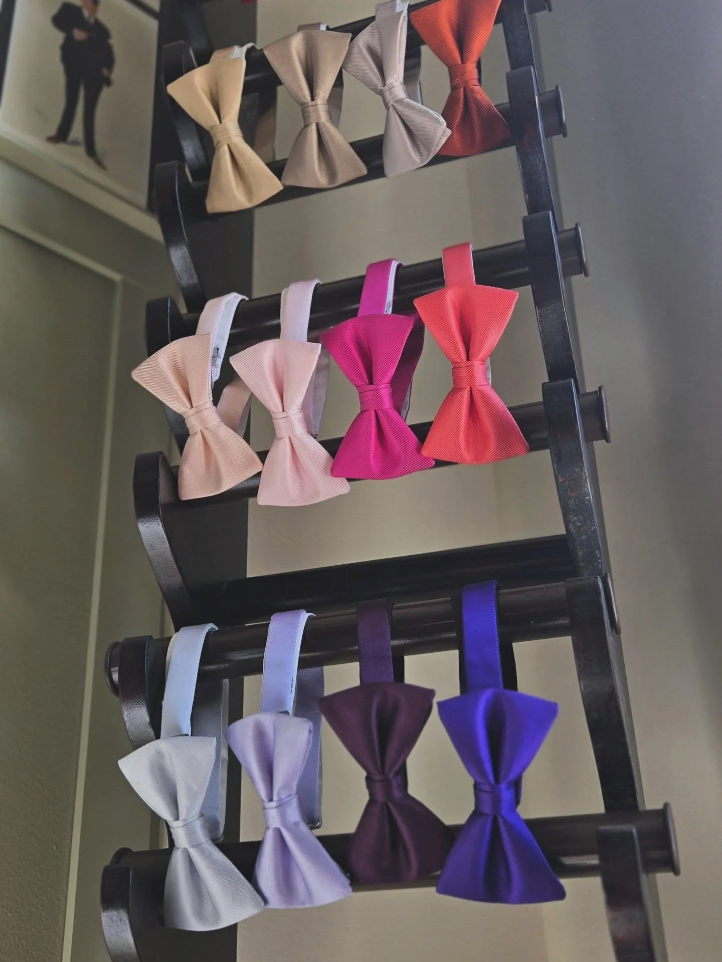 PROM SEASON IS HERE!
Bow Ties in EVERY color are awaiting your arrival! 

SHOP HOURS through June 17th:
Monday 11-7
Tuesday 11-7
Wednesday 11-7
Thursday 11-7
Friday 11-7
Saturday 11-4
Sunday - closed

We are also available by APPOINTMENT - give us a 