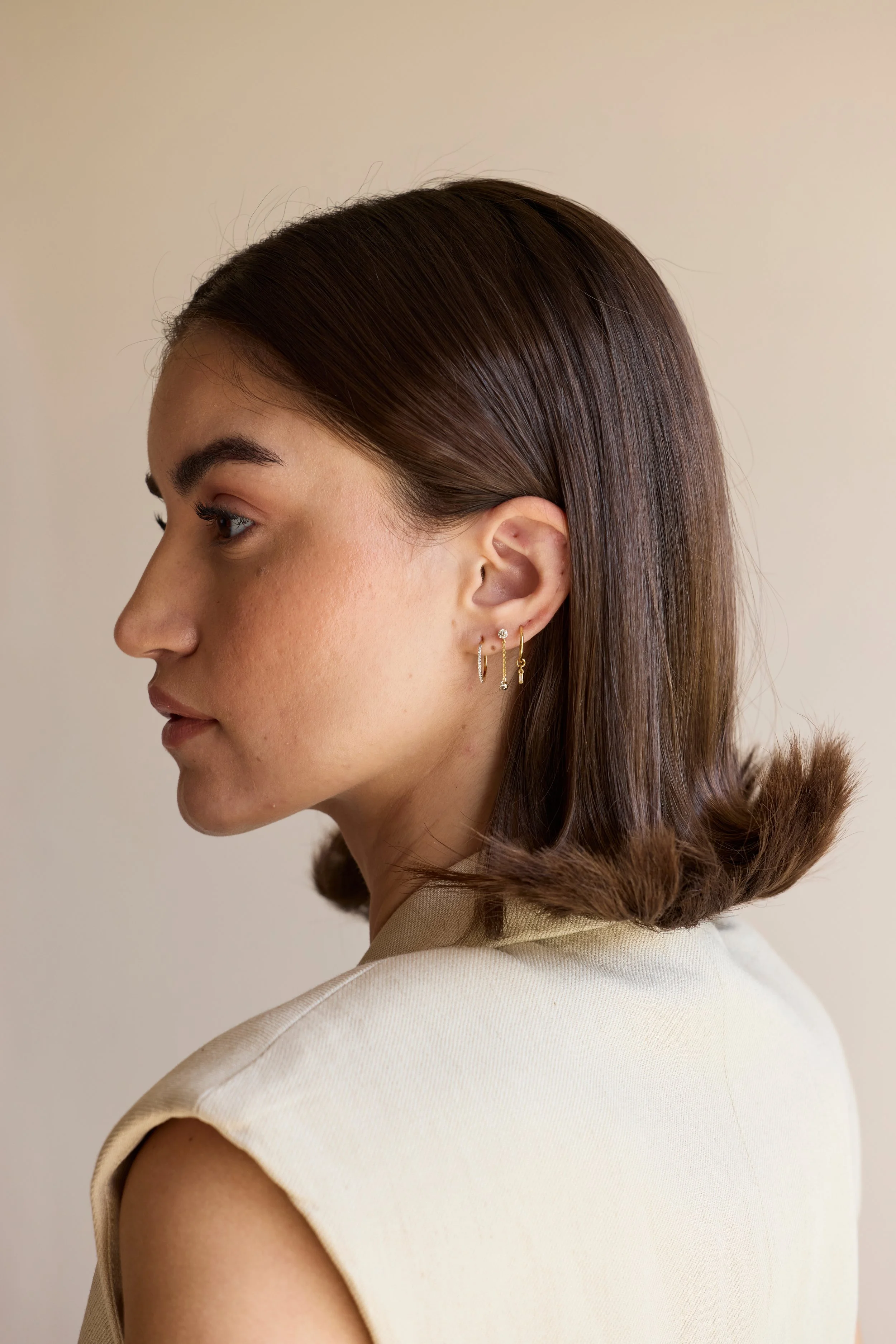 14K Solid gold threader with diamonds featuring hand-cut diamonds on fine gold chains by Zikr Fine Jewelry.