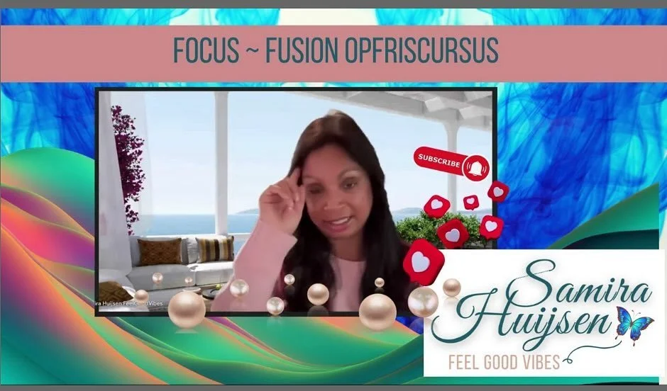Focus Fusion 

Jezelf ontwikkelen, zodat je kunt ontdekken wie je ook alweer was!
Start: 21 oktober 2024 (later instromen kan altijd, want de video&rsquo;s blijven staan)
Wil je mee doen, stuur dan een DM/Appje. 

Opfriscursus mbt de spirituele wette
