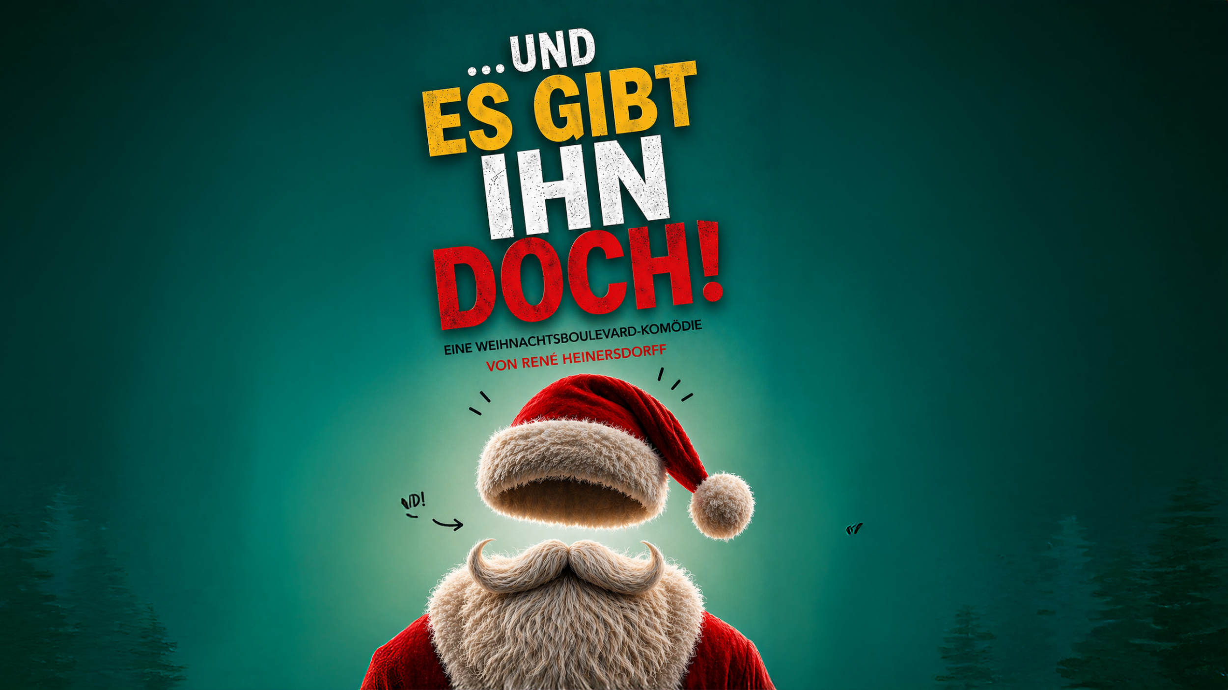 Weihnachtsmannkostüm vor grünem Hintergrund