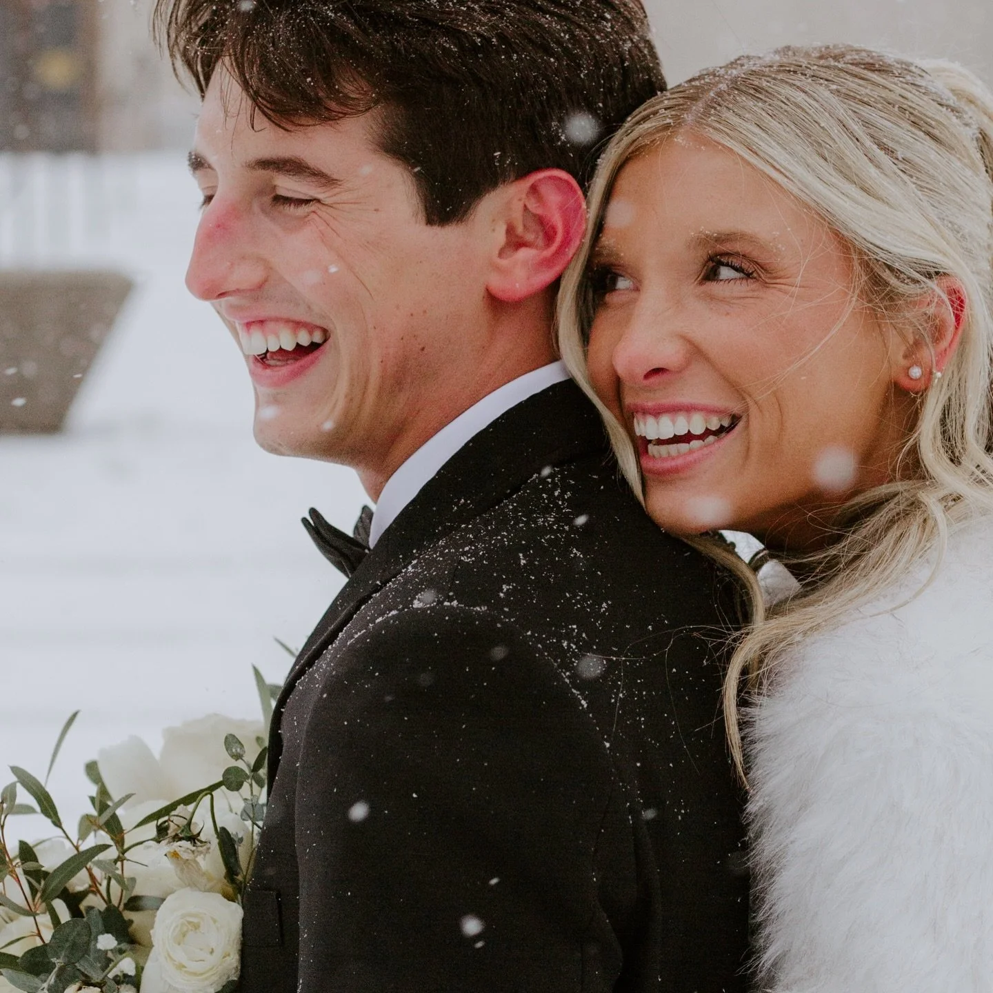 Konlie &amp; Nick straight from saying their wedding vows in downtown Indianapolis. Thank you to the snow for creating an extra magical setting for us ✨