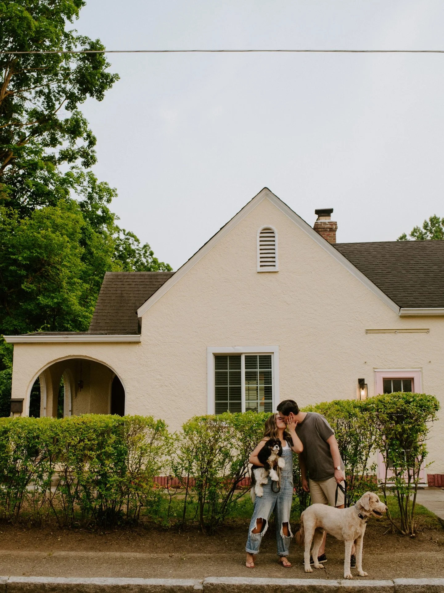 Dog walk turned cutie engagement pics 🧡