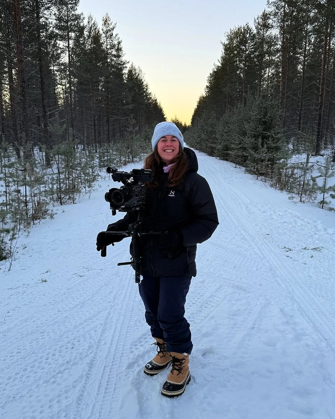 Epic Adventure: Part 1, Finland 🇫🇮 
Entering the arctic circle, an evening in a cabin in the middle of nowhere searching for the northern lights, husky cuddles and standing near ice holes that I was absolutely not going to go in. 

#Finland #Arctic