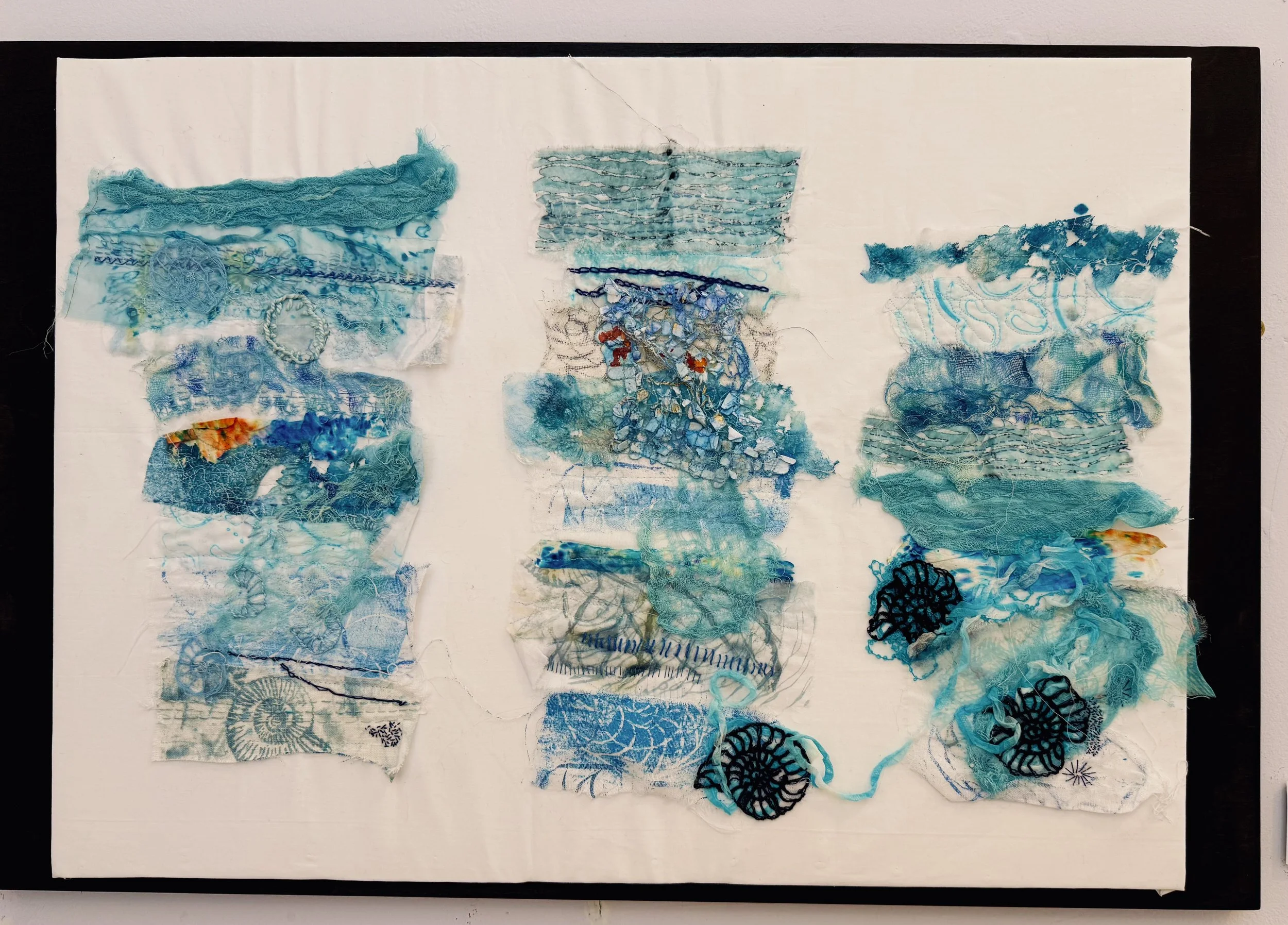 Uncharted Waters - manipulated fabric, hand & machine stitch 