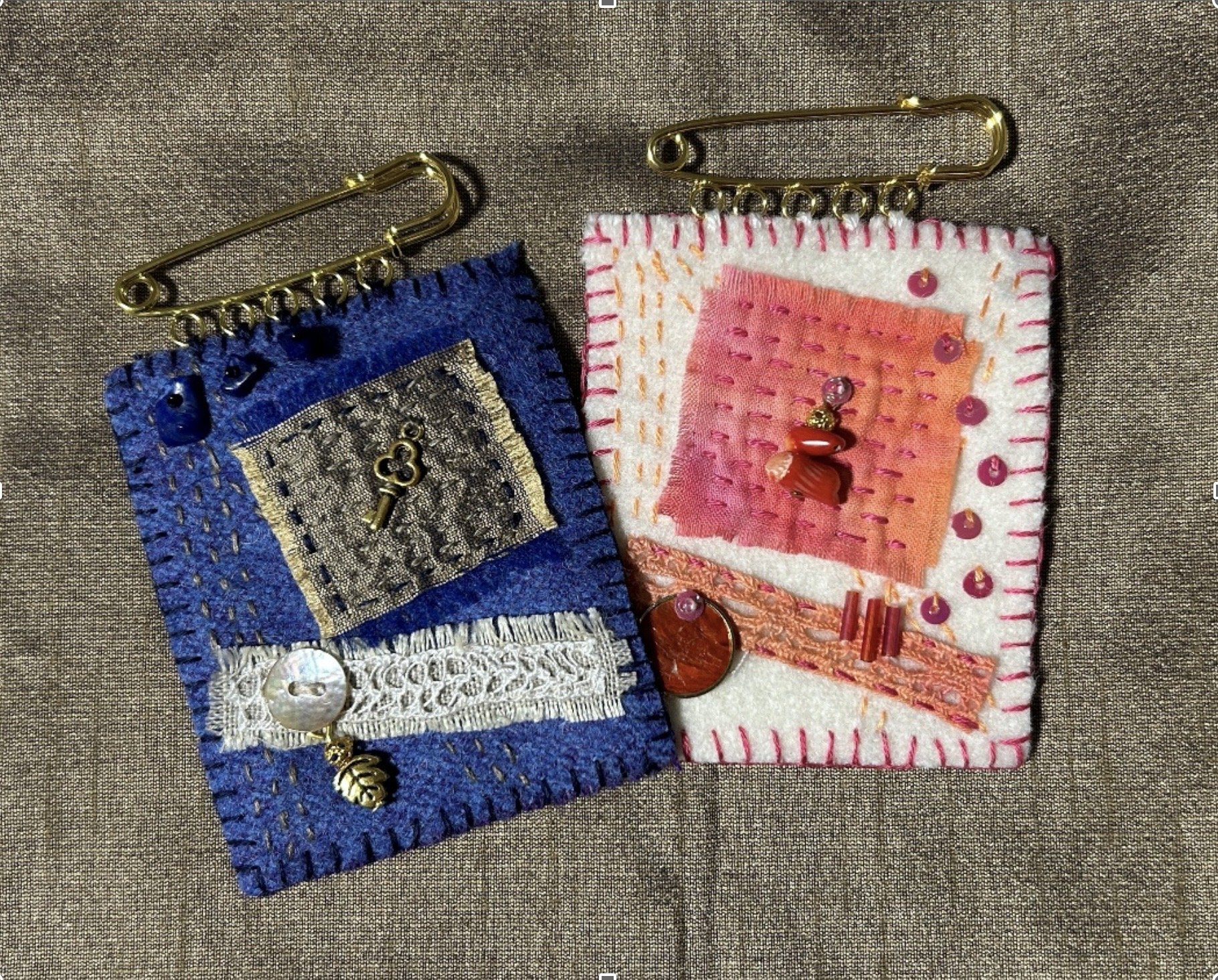 Textile Brooch by Susan Gam