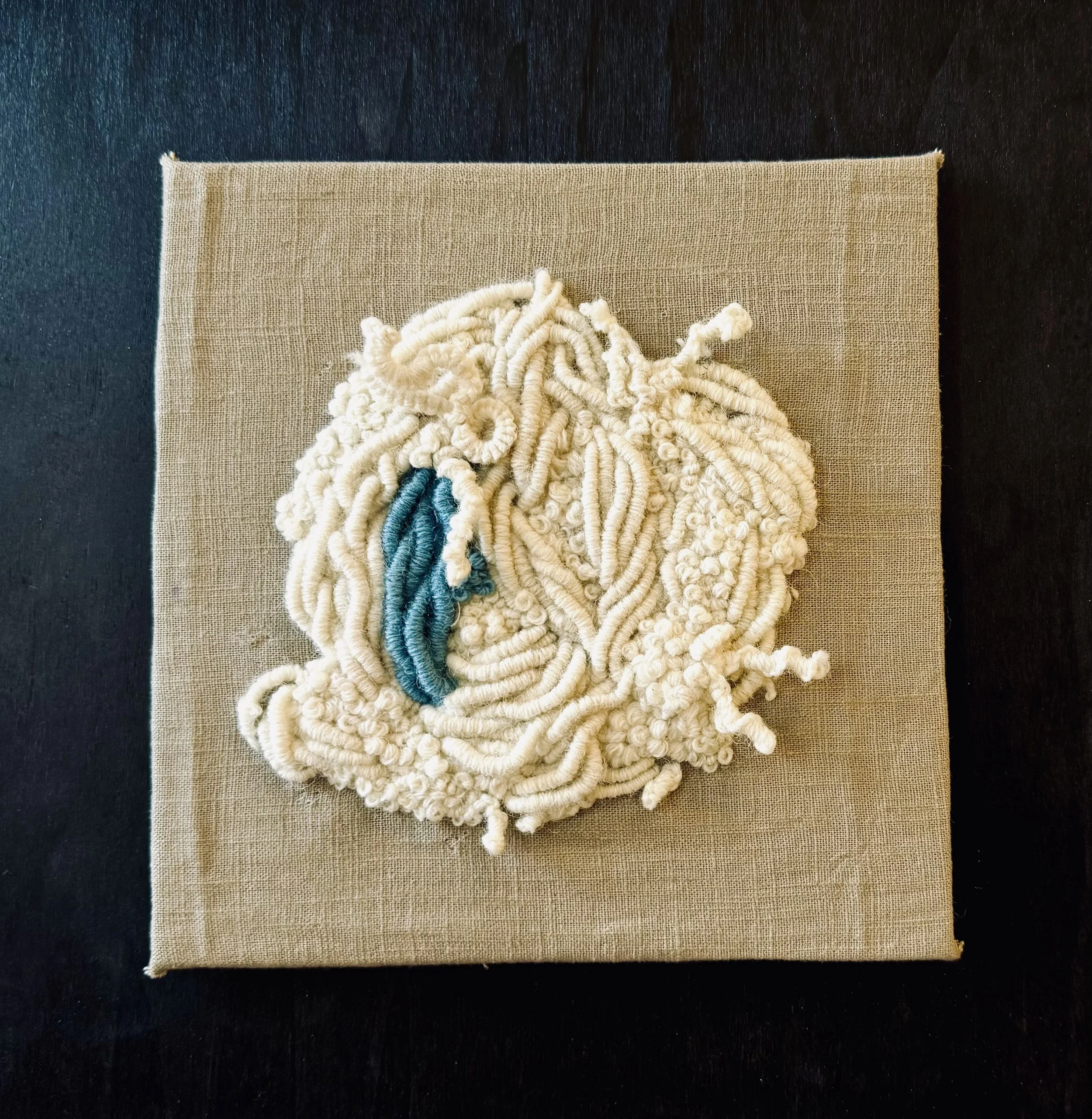 The Quiet Tangle - hand embroidery, wool on linen
