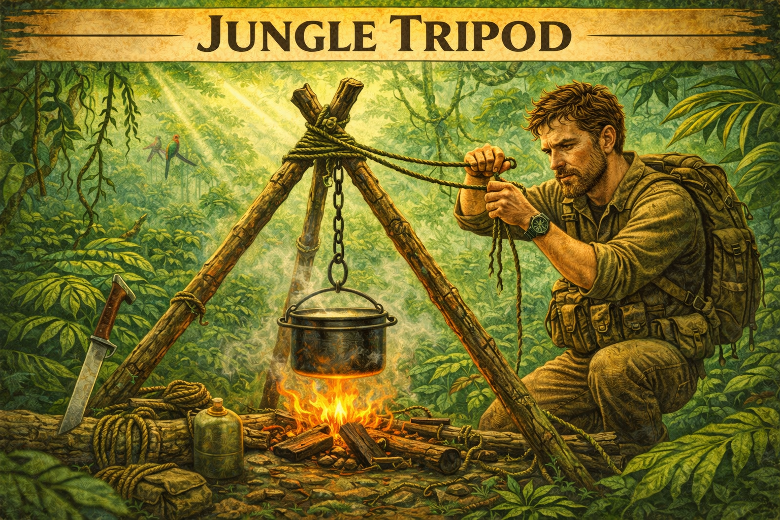 How to Make a Jungle Tripod…: Skill 15