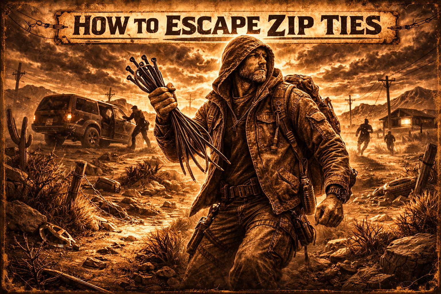 escape technique for breaking zip tie restraints