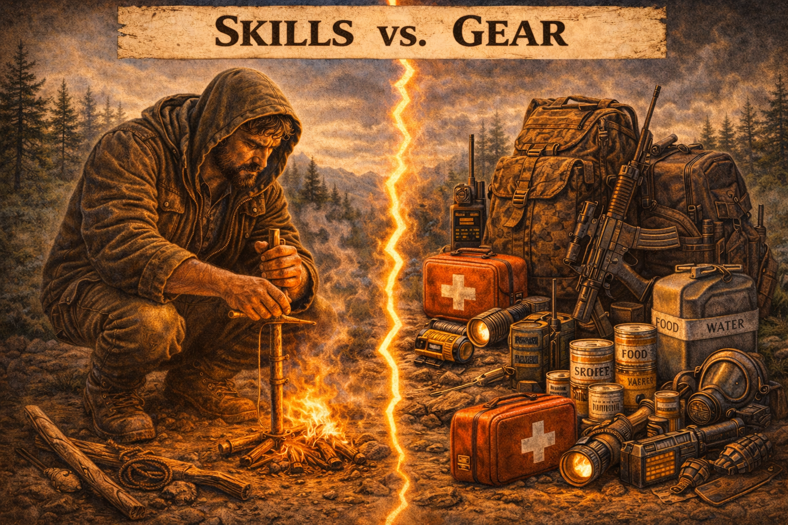 importance of survival skills versus gear