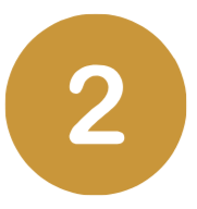 Gold circle with the number 2 in white