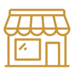 Icon of a small storefront with an awning and a window