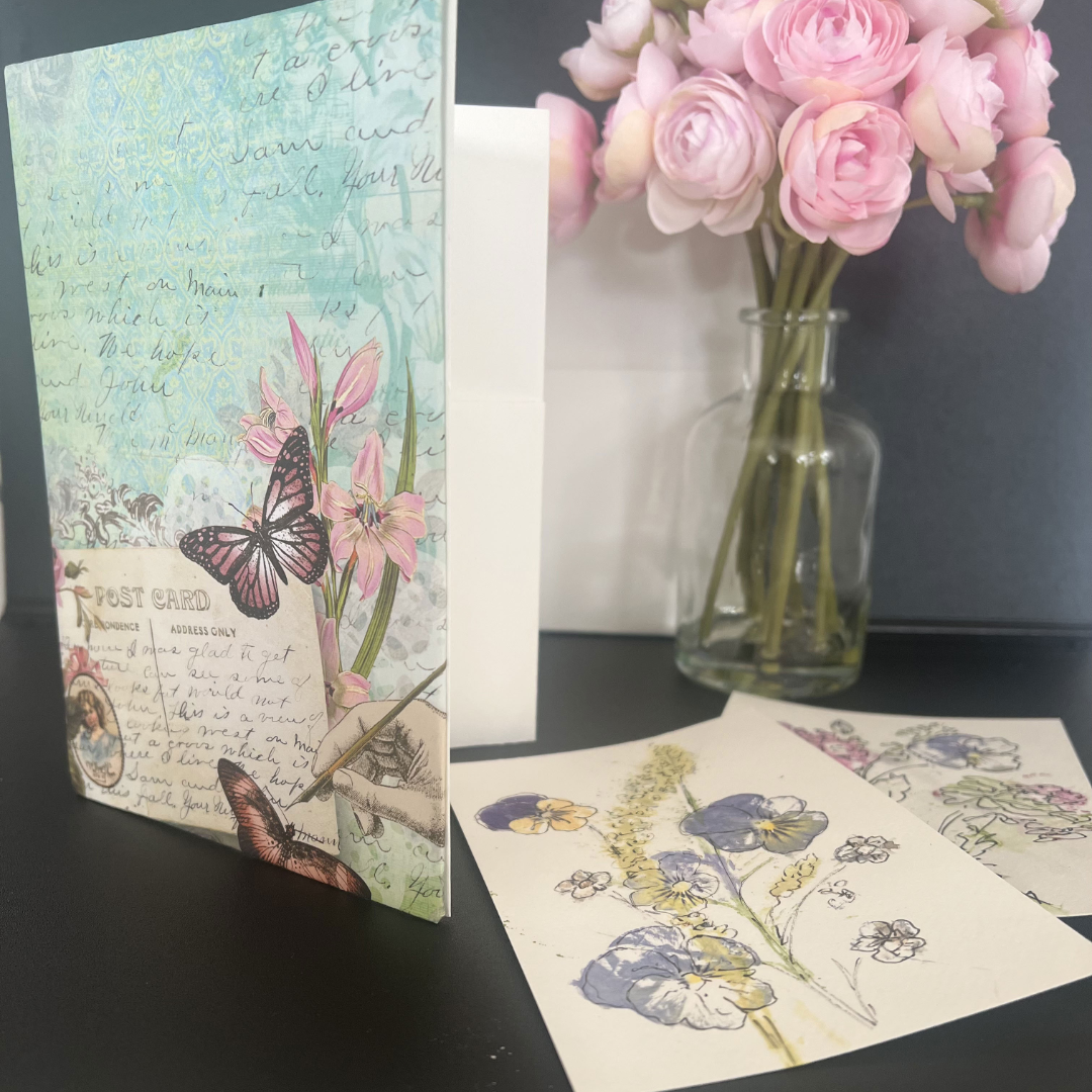 Accordion Book and Hammered Flower Prints