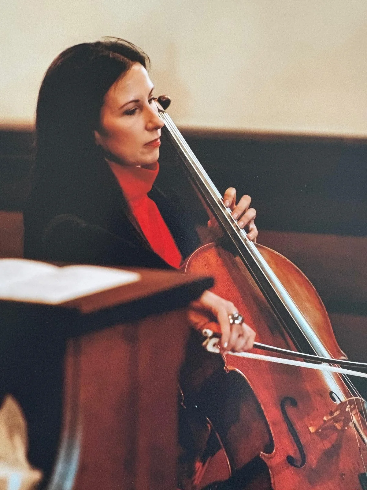 Diana playing the cello.