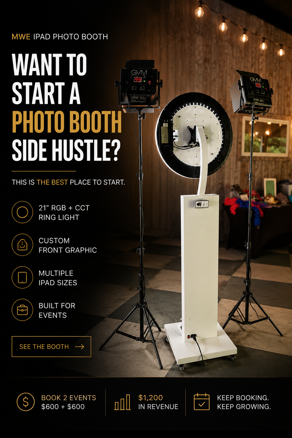 iPad photo booth set up at an event
