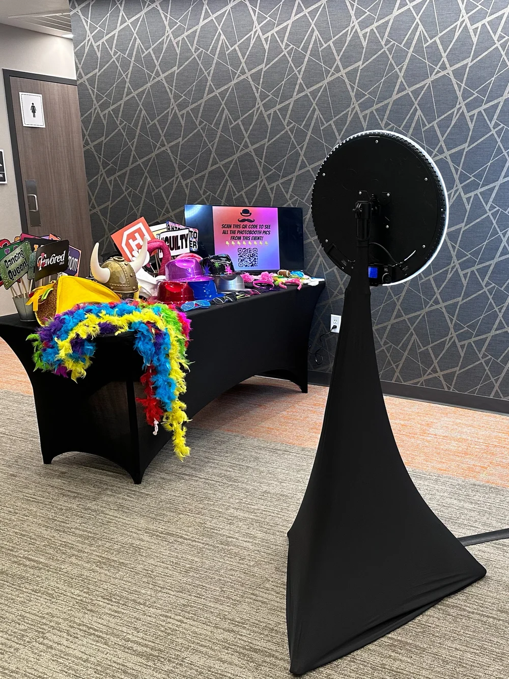 CheesyPix photo booth and prop table setup