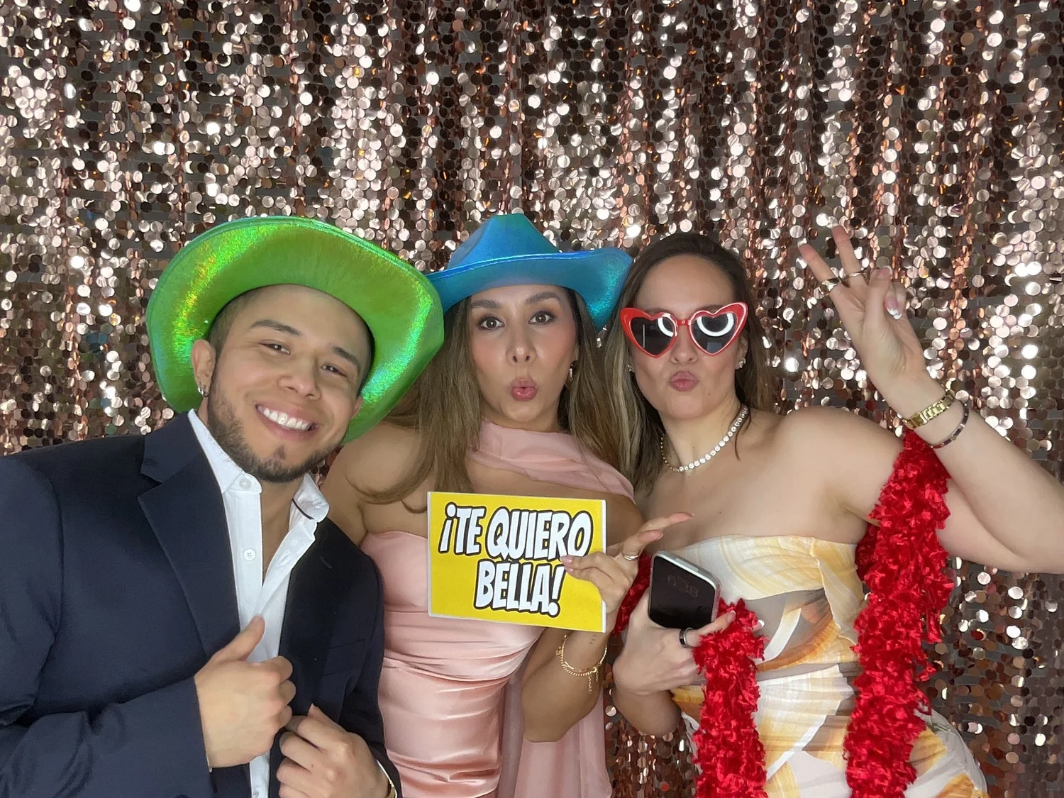 Teen guests having fun together at a CheesyPix quinceañera