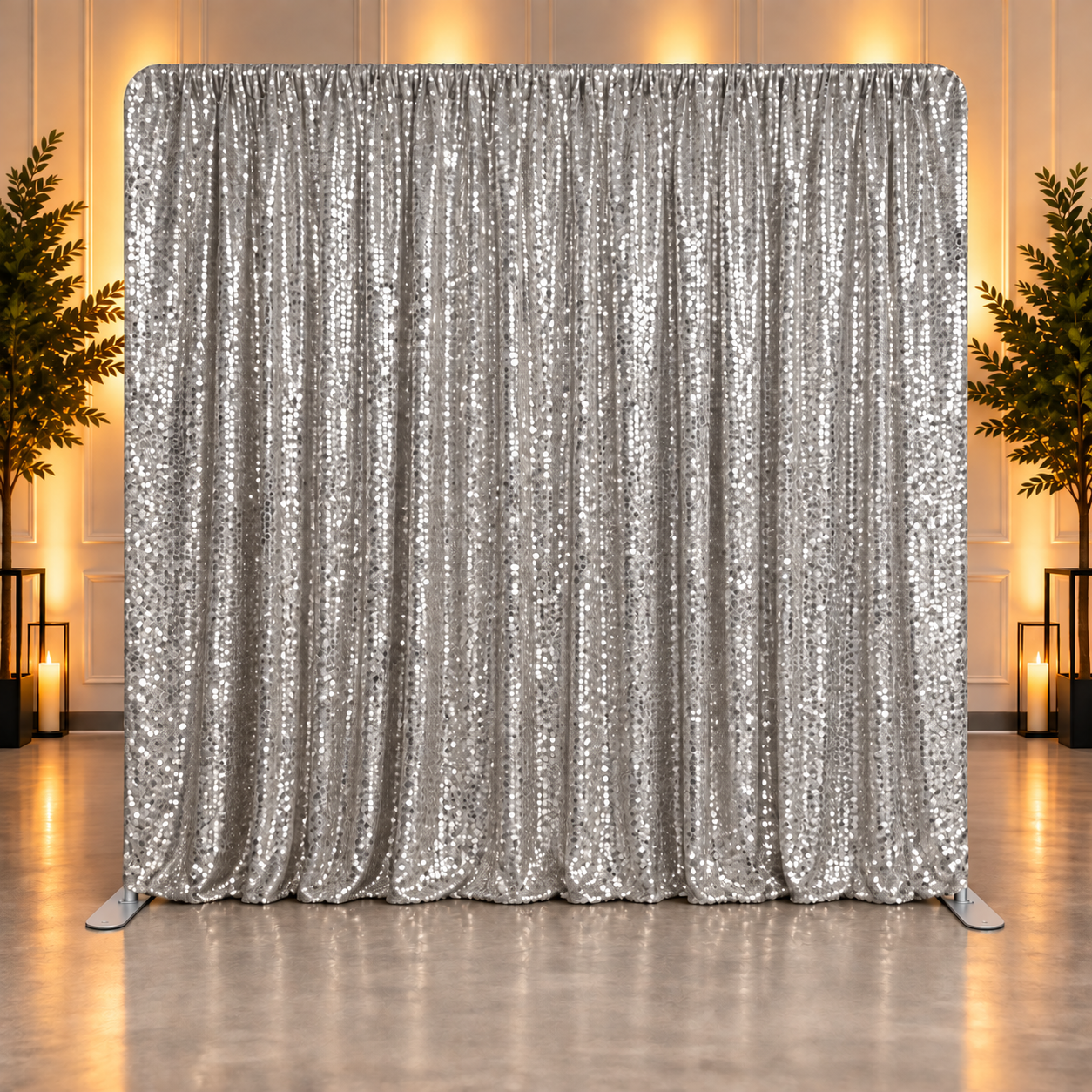 Silver Big Sequin Curtain Backdrop