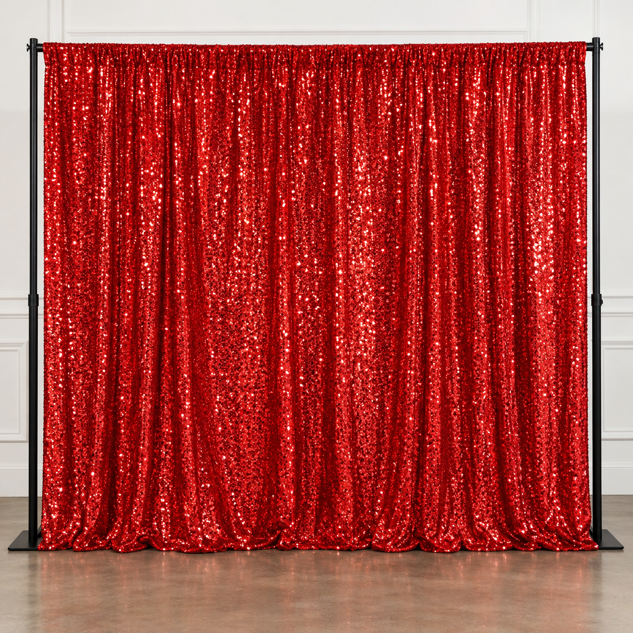 Red Small Sequin Curtain Backdrop