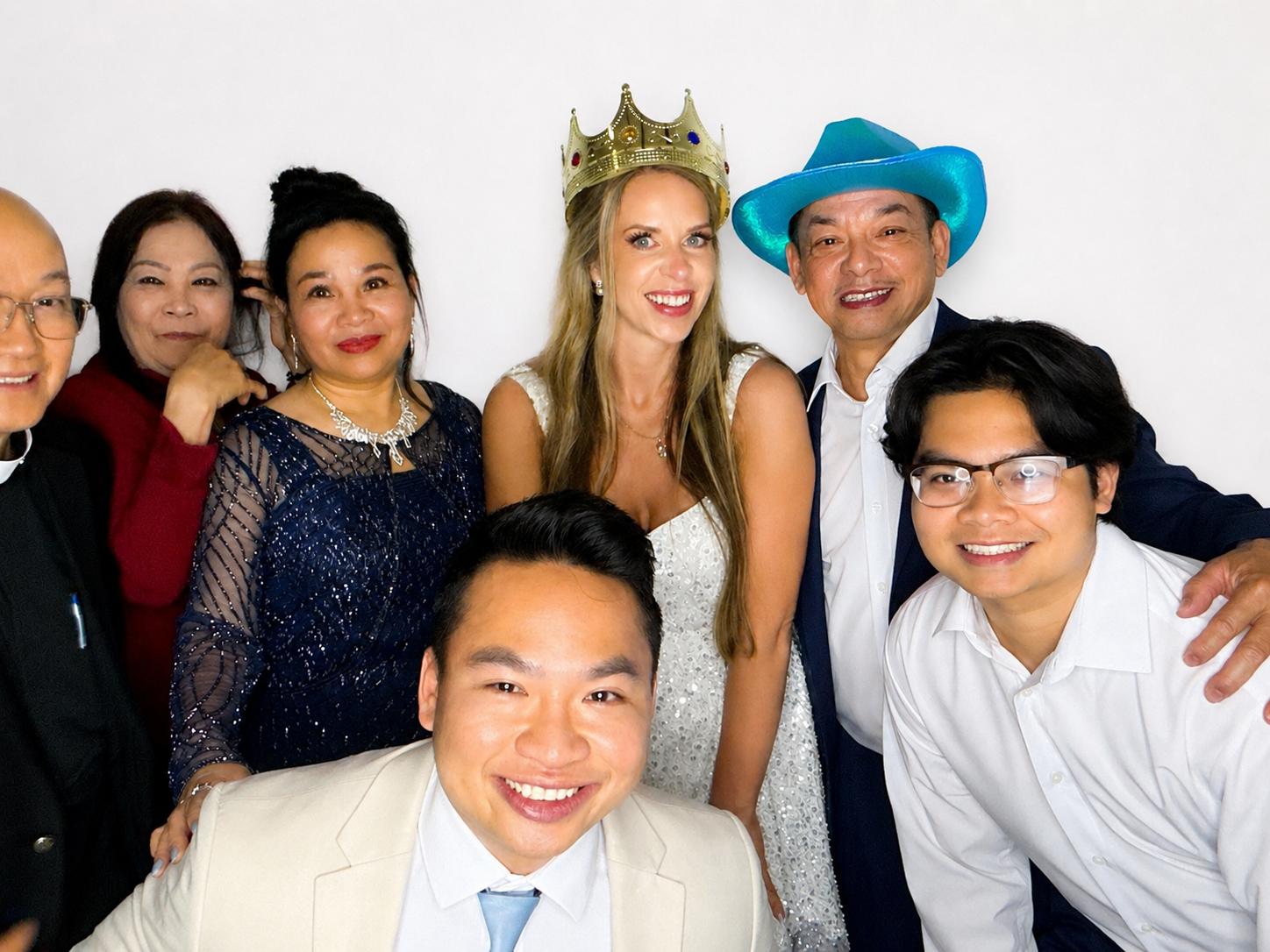 Wedding party gathered together