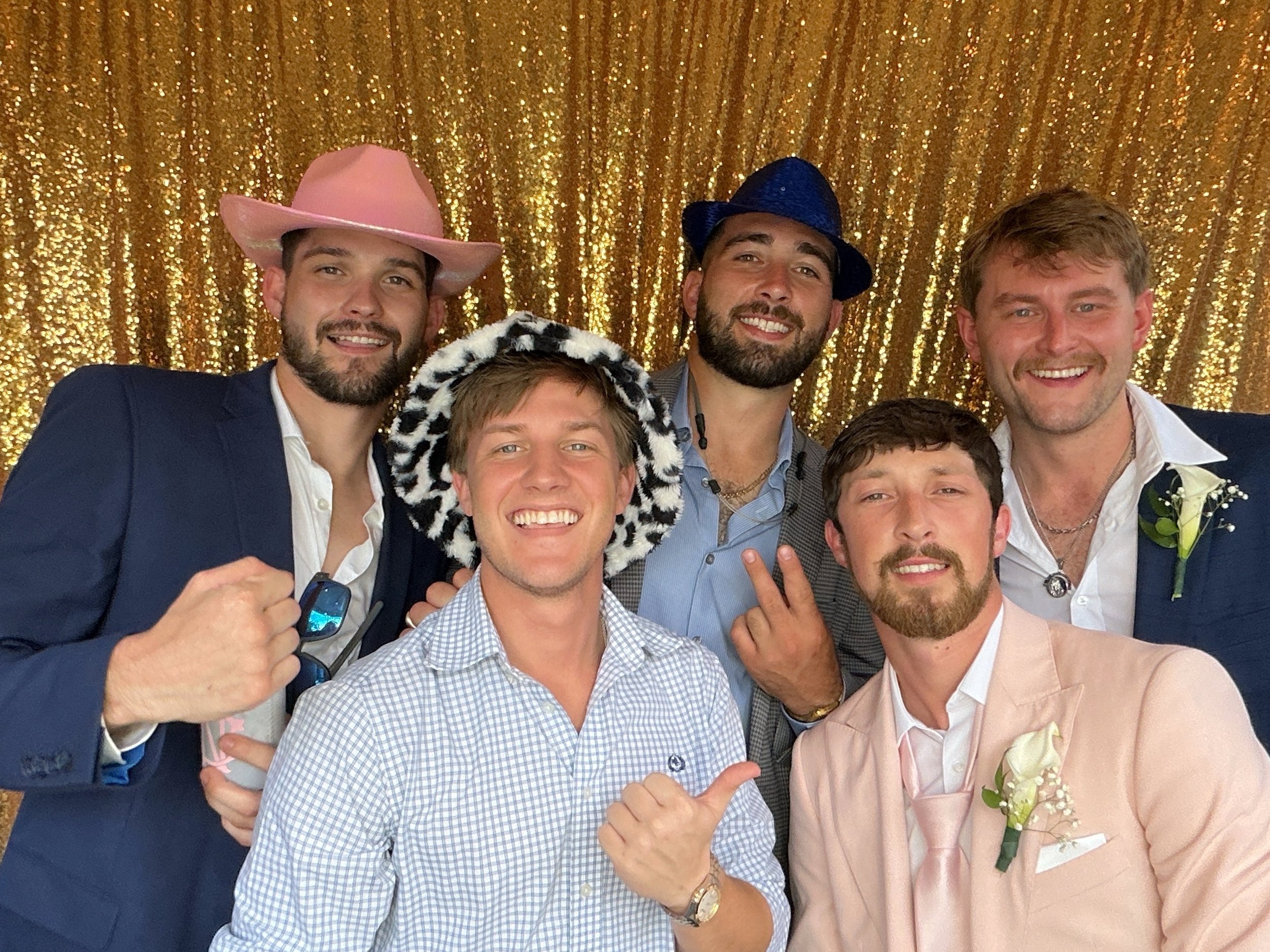 Guests posing together at a CheesyPix event