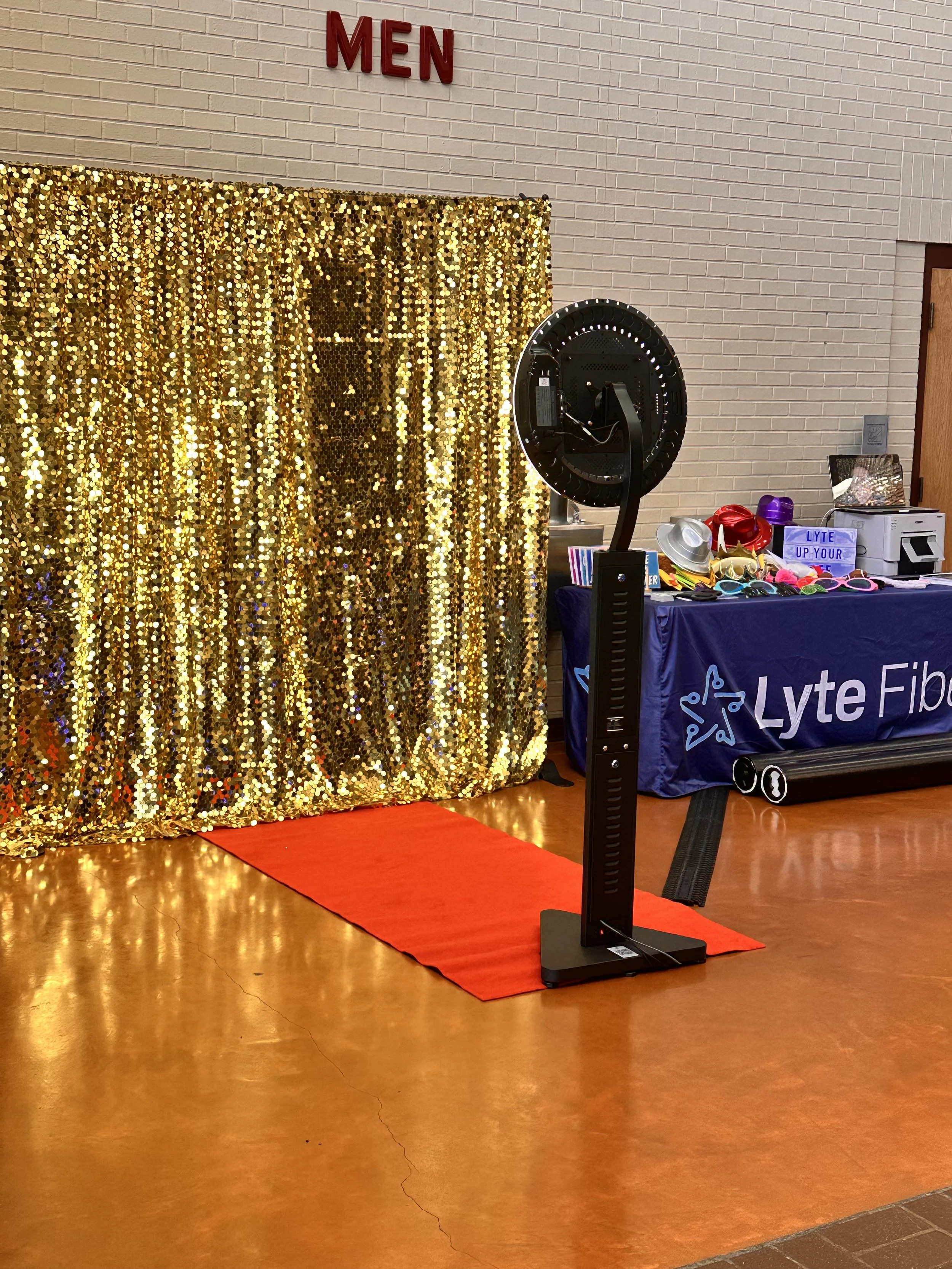CheesyPix photo booth setup for a corporate event in East Texas
